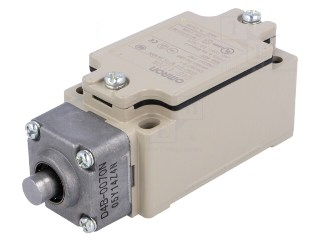 Eindschakelaar; pin Ø9,2mm; NO + NC; 10A; max.400VAC; max.250VDC Eindschakelaar; pin Ø9,2mm; NO + NC; 10A; max.400VAC; max.250VDC